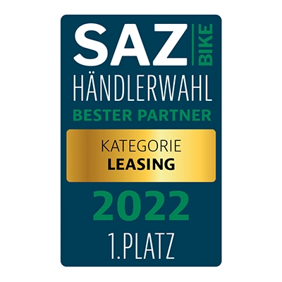 JobRad gewinnt SAZbike Händlerwahl bester Partner 2022 1. Platz Kategorie Leasing